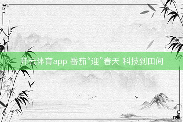 开云体育app 番茄“迎”春天 科技到田间