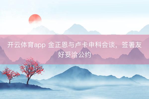 开云体育app 金正恩与卢卡申科会谈，签署友好妥洽公约