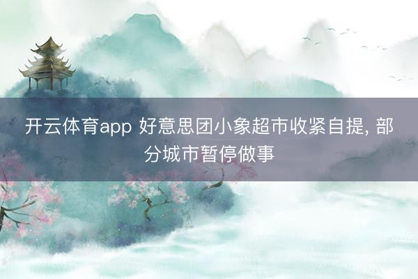 开云体育app 好意思团小象超市收紧自提， 部分城市暂停做事